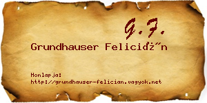 Grundhauser Felicián névjegykártya